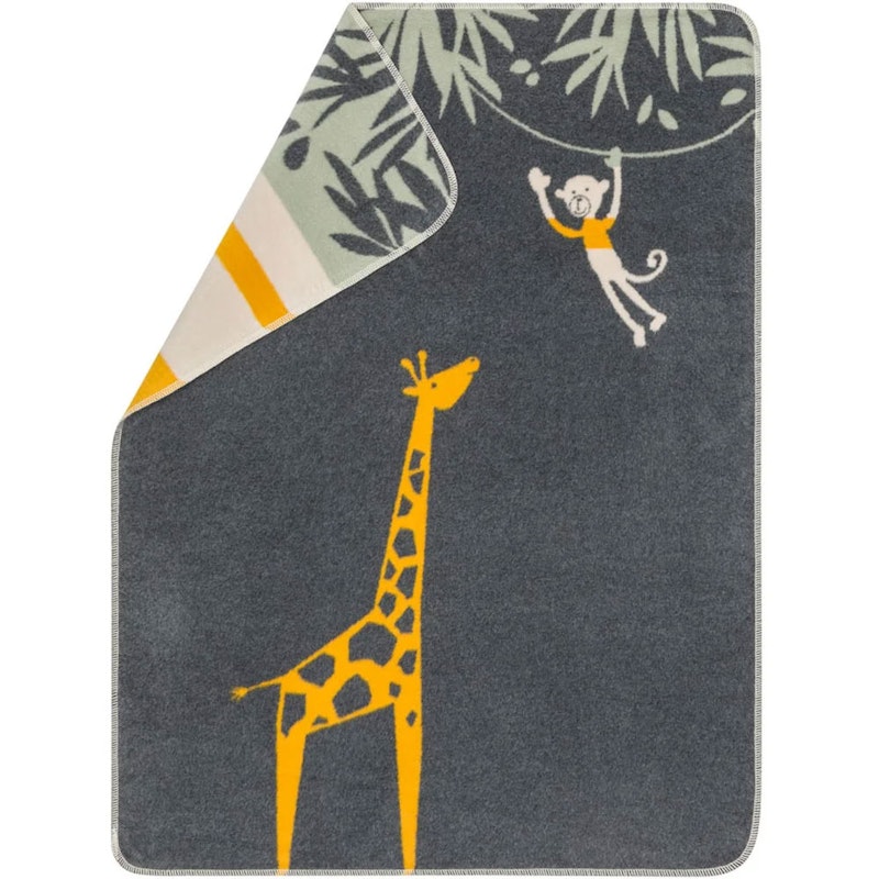 Maja Babytæppe 75x100 cm Giraffe, Trækulsfarvet