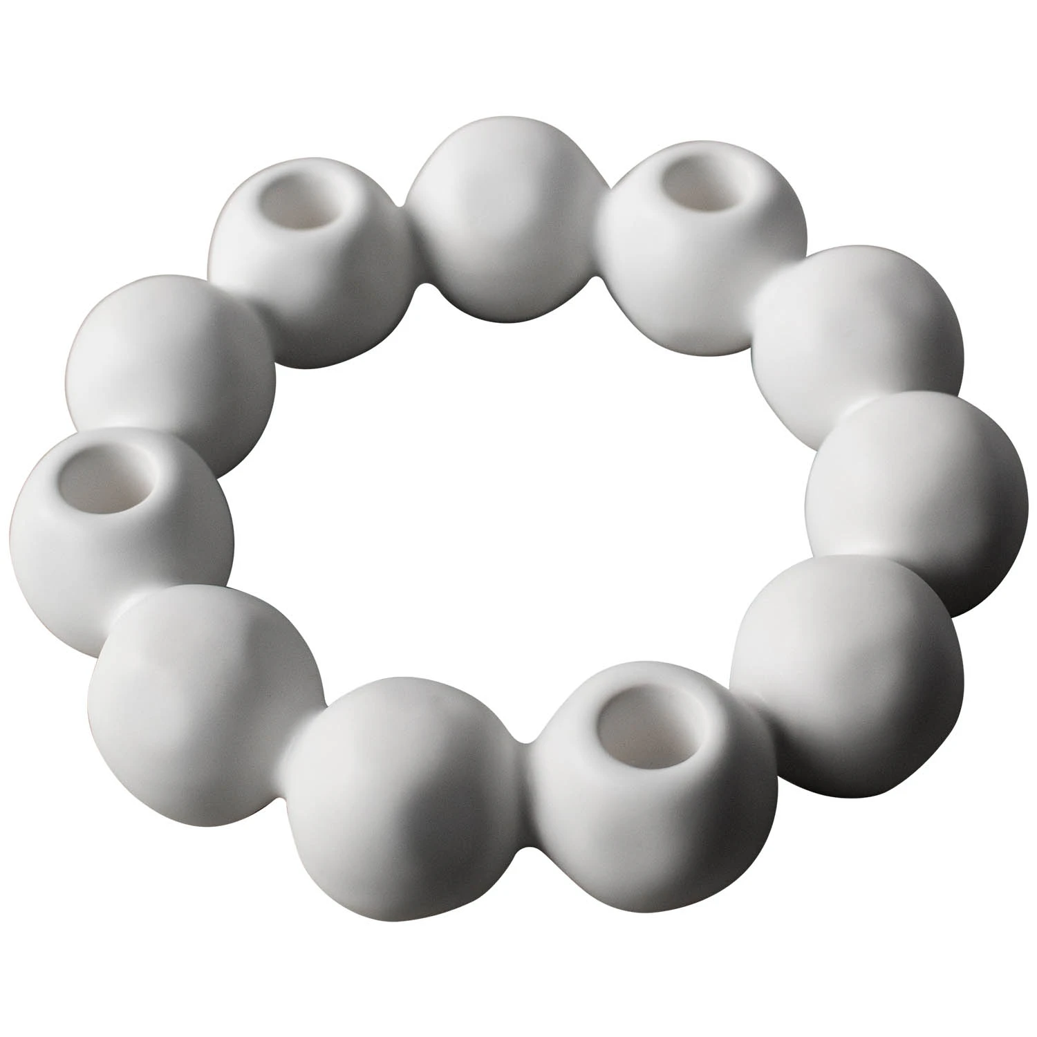 Dbkd Bright Candle Round Beige Lysestage &Oslash;27 Cm - Lysestager Keramik Hvid - 20221003W