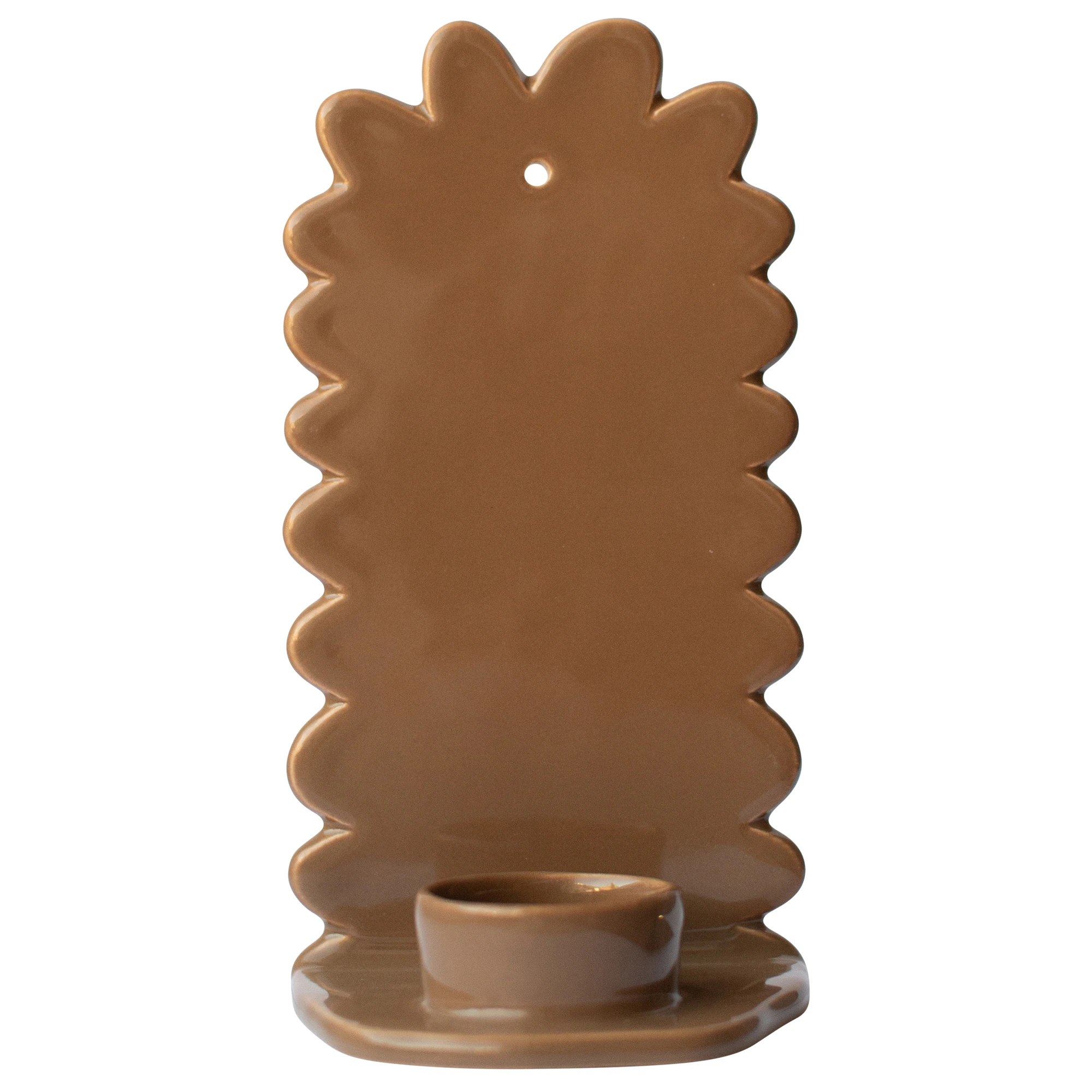 Dbkd Flowery V&aelig;glyseholder Stor - Lysestager Keramik Shiny Nougat - 20240807SN