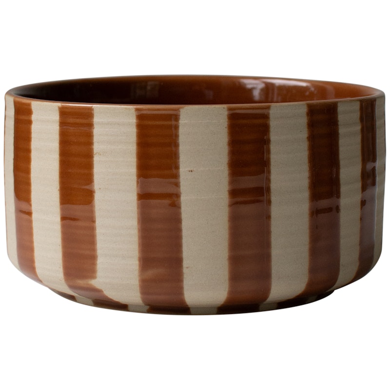 Line Stripe Skål / Krukke, Nougat