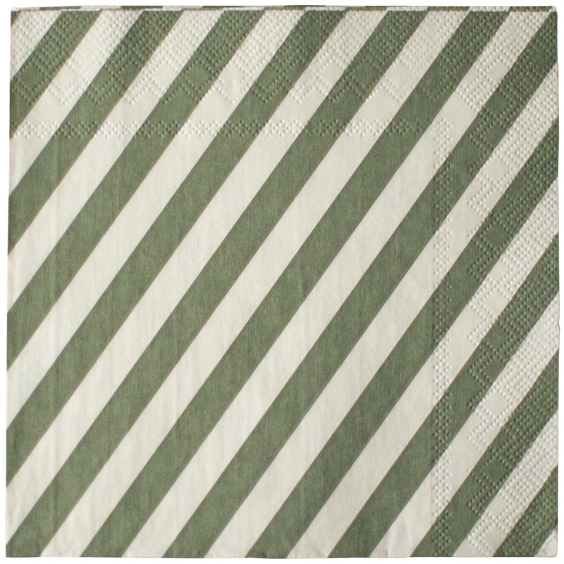 Stripe servietter 20-pak, Grøn