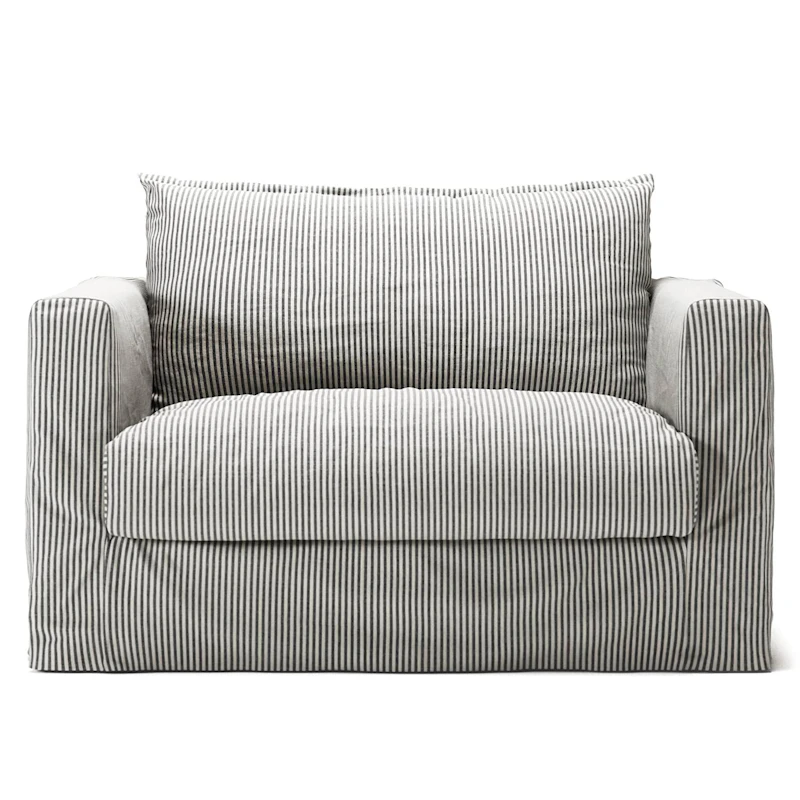 Betræk Til Le Grand Air Nou Love Seat Hør, Ash Stripe