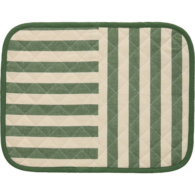 Block Stripe Dækkeserviet 35x45 cm, Grøn