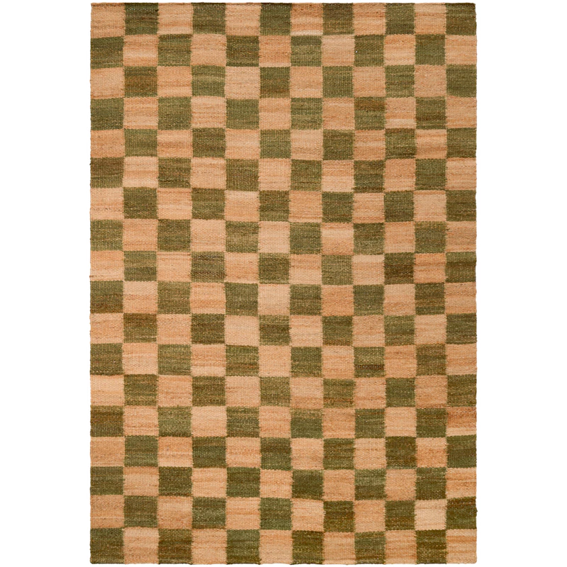Chess Jutetæppe 180x270 cm, Natur / Grønt