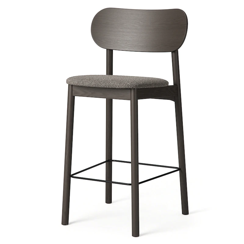 Elephant Barstol, Mørkt Egetræ / Brunt Bouclé