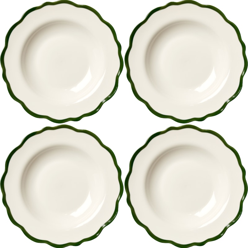 Fleur Skål 23 cm 4-pak, Mørkegrøn