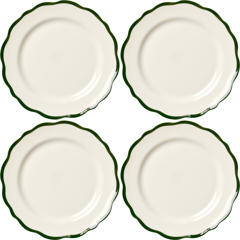 Fleur Sidetallerken 21 cm 4-pak, Mørkegrøn