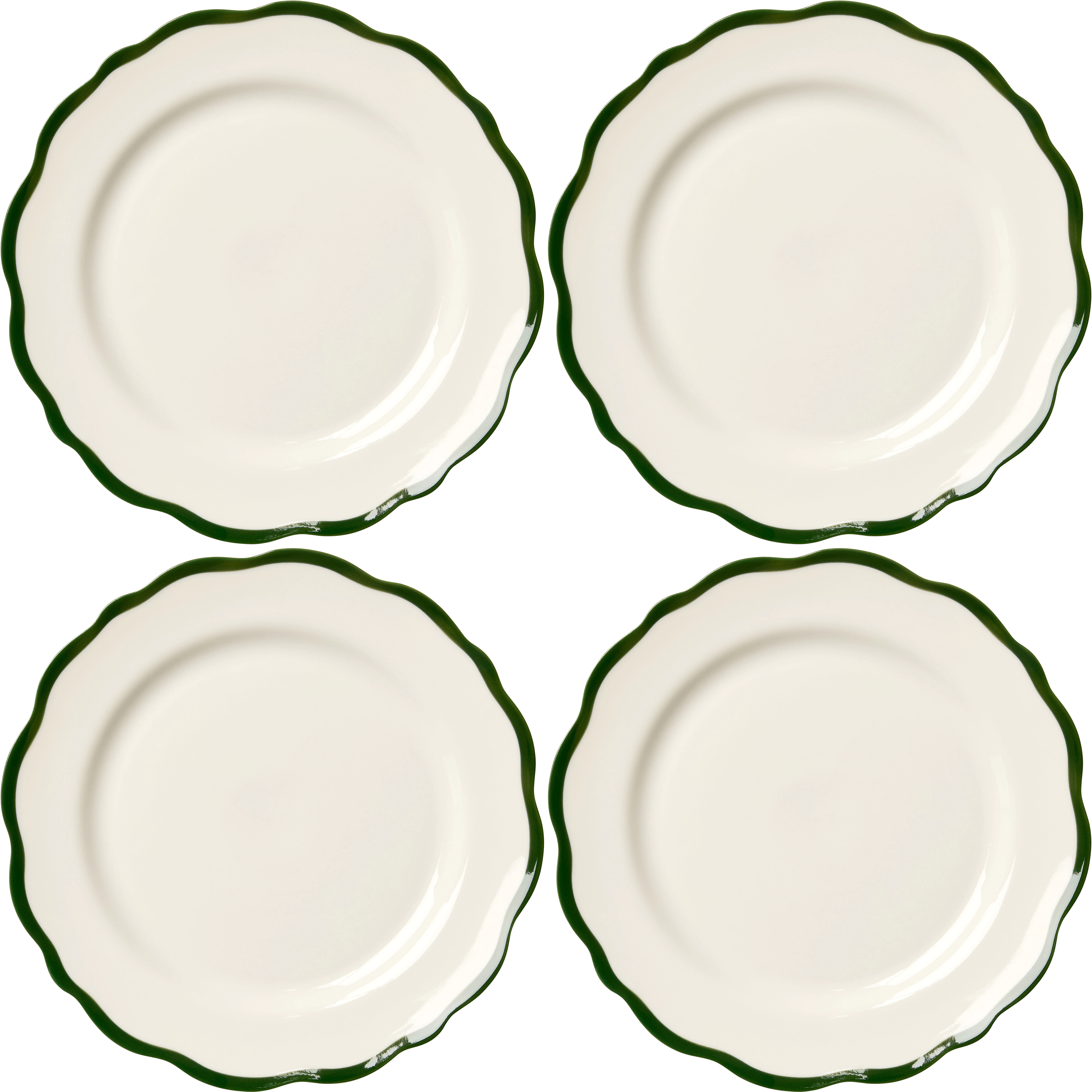 Decotique Fleur Sidetallerken 21 Cm 4-pak M&oslash;rkegr&oslash;n - Asietter Keramik Dark Green - 427702X4