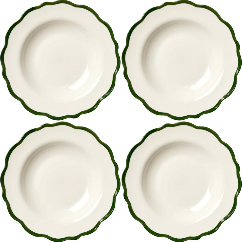 Fleur Skål 23 cm 4-pak, Mørkegrøn