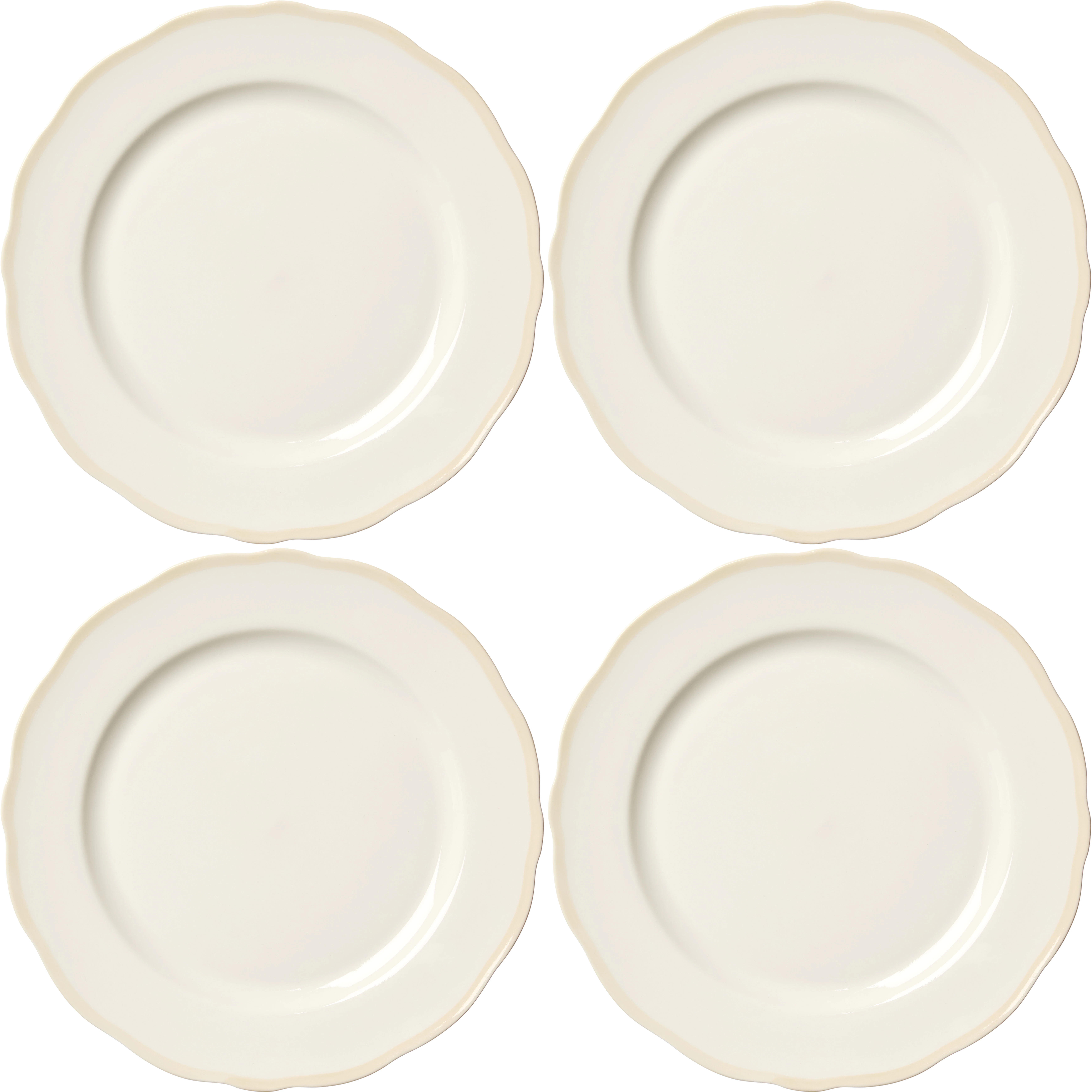 Decotique Fleur Tallerken 28 Cm 4-pak - Middagstallerkner Keramik Sand - 427707X4