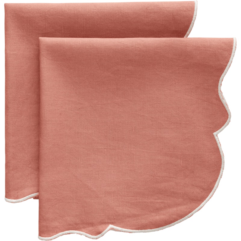 Gia Serviet 45x45 cm 2-pak, Dusty Pink / Hvid