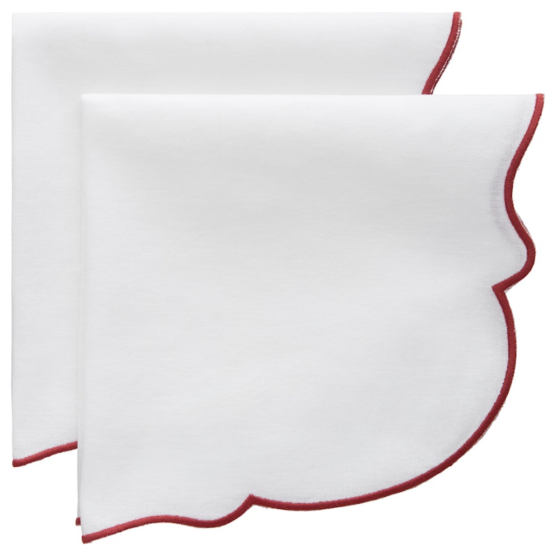 Gia Serviet 45x45 cm 2-pak, Hvid / Bourgogne