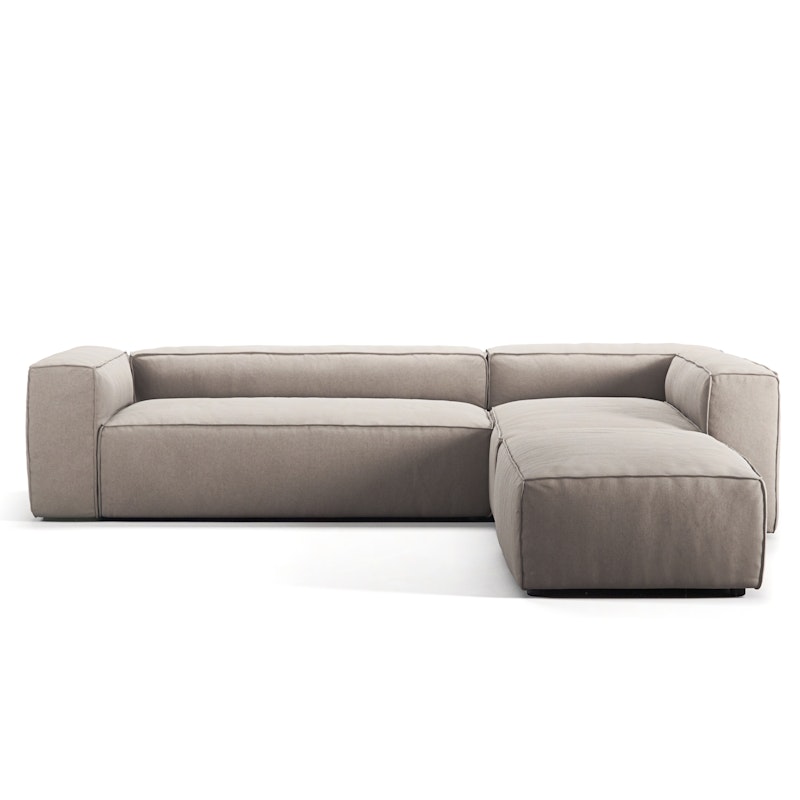 Grand 4-Personers Sofa Divan Højre åbent endestykke, Sandshell Beige