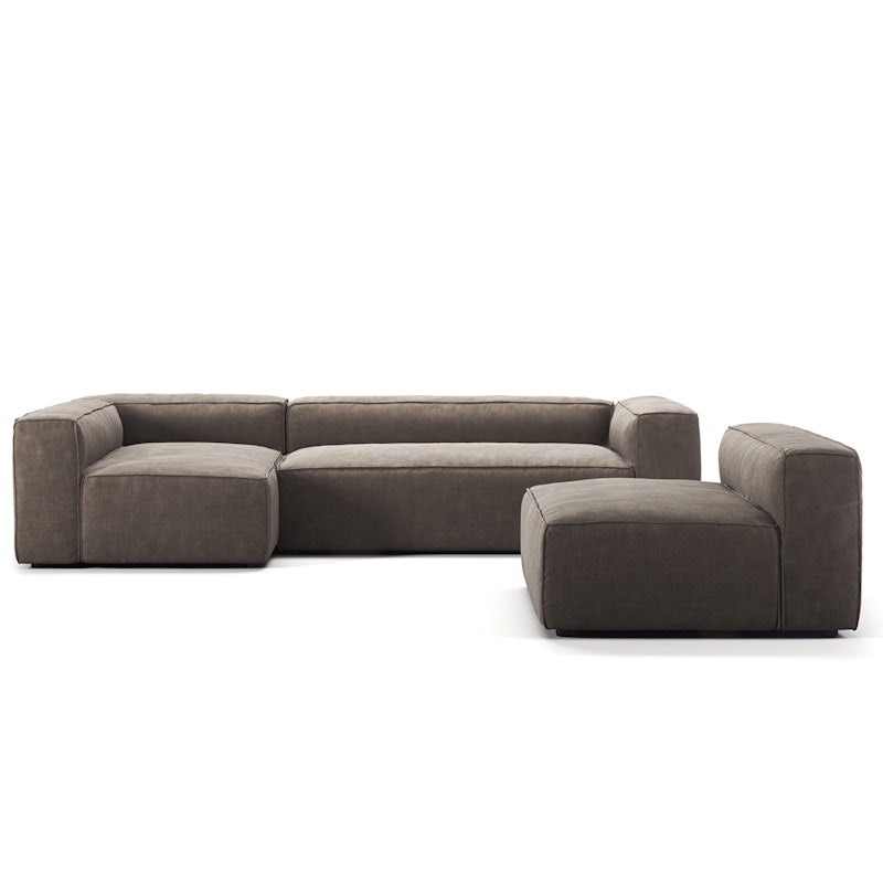 Grand 4-Personers Sofa Divan Venstre med Lænestol, Mole Brown