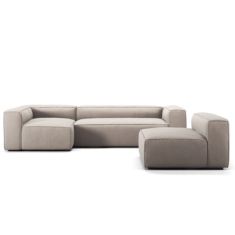 Grand 4-Personers Sofa Divan Venstre med Lænestol, Sandshell Beige