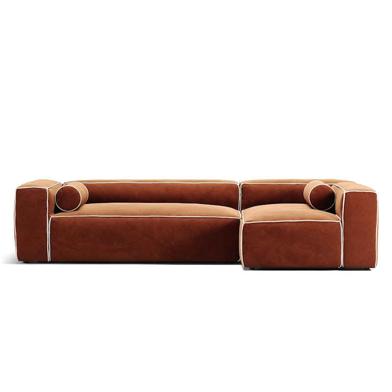 Grand Hue 4-Personers Sofa Divan Højre, Copper Glow / Moon White