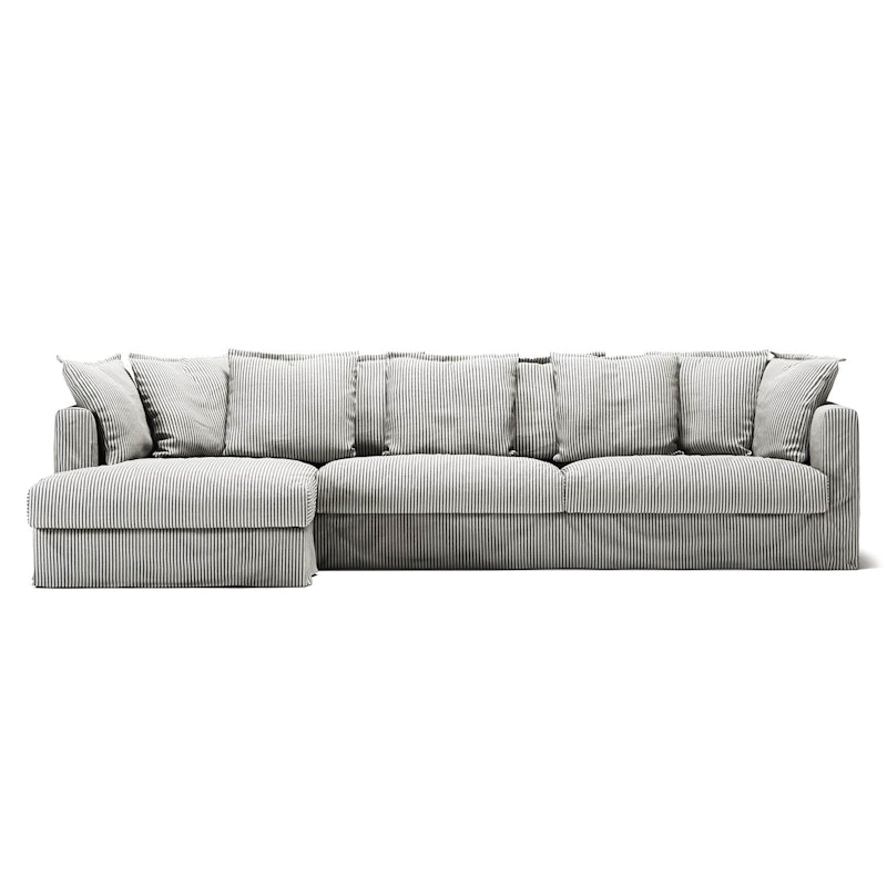 Le Grand Air 3-Personers Sofa Hør Divan Venstre, Ash Stripe