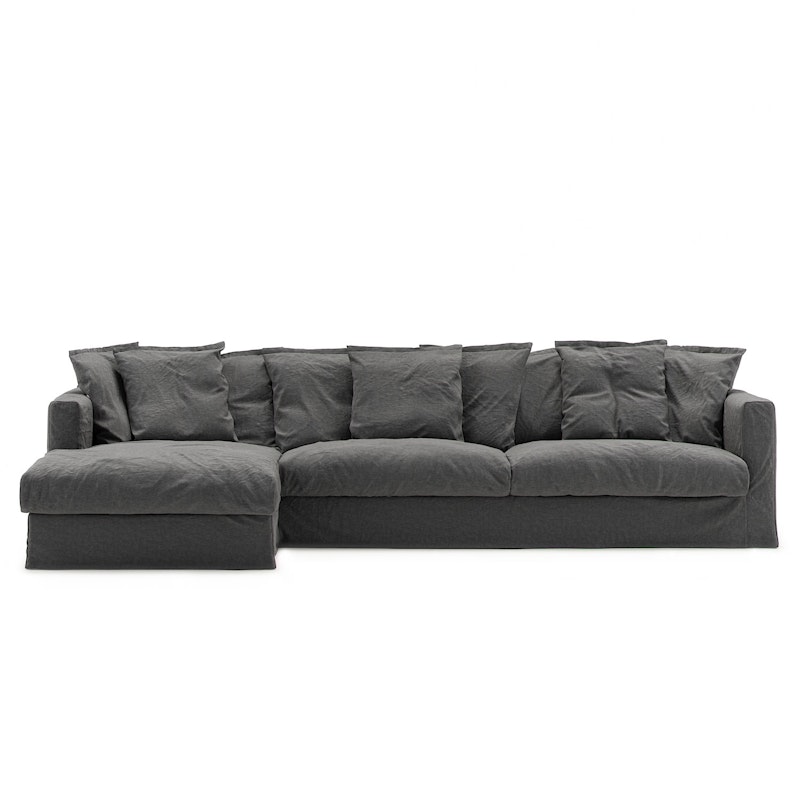 Le Grand Air 3-Personers Sofa Hør Divan Venstre, Carbon Dust