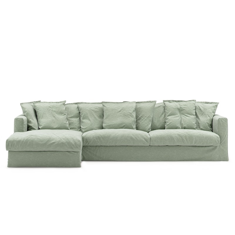 Le Grand Air 3-Personers Sofa Hør Divan Venstre, Green Pear