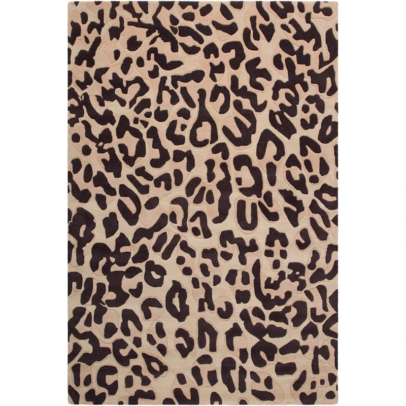 Leopard Uldgulvtæppe 180x270 cm, Brunt