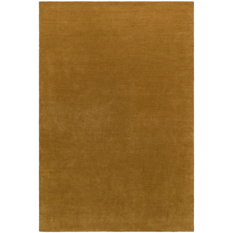 Nordic Plain Uldgulvtæppe 180x270 cm, Mustard