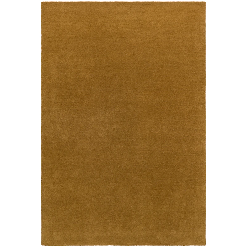 Nordic Plain Uldgulvtæppe 250x350 cm, Mustard