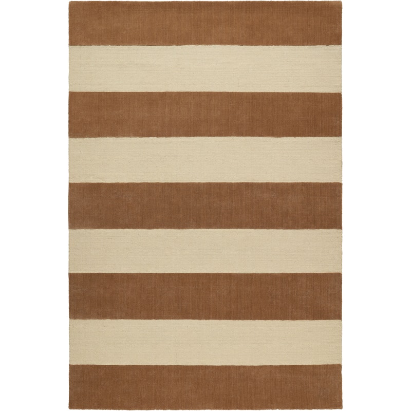 Nordic Stripe Uldgulvtæppe 250x350 cm, Beige / Rust