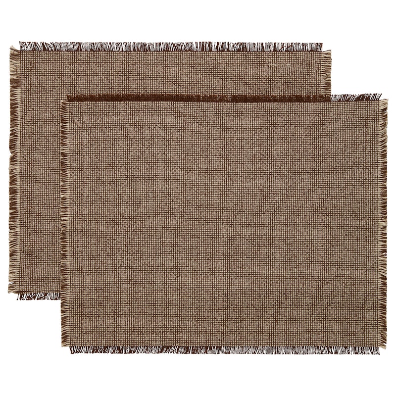 Ravella Dækkeserviet 35x45 cm 2-pak, Brun / Offwhite