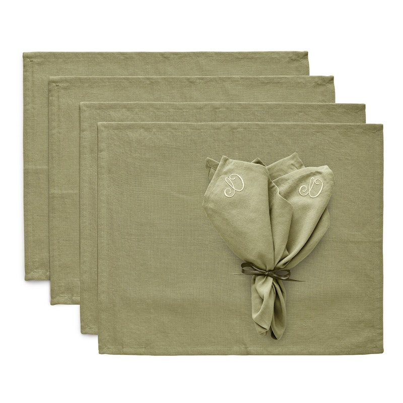 Sienna Textile Set Placemat + Napkin 8-pack, Green