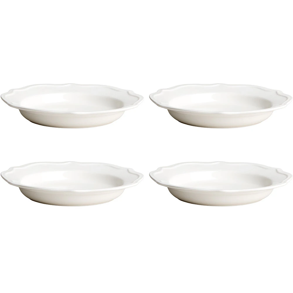 Decotique Violette Dyb Tallerken 23 Cm 4-pack - Dybe tallerkner Keramik Hvid - 438126*4