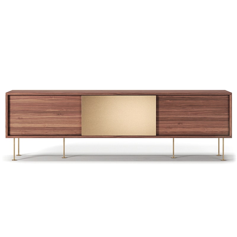 Vogue Mediebænk 180L, Valnød/2W1B/Messing