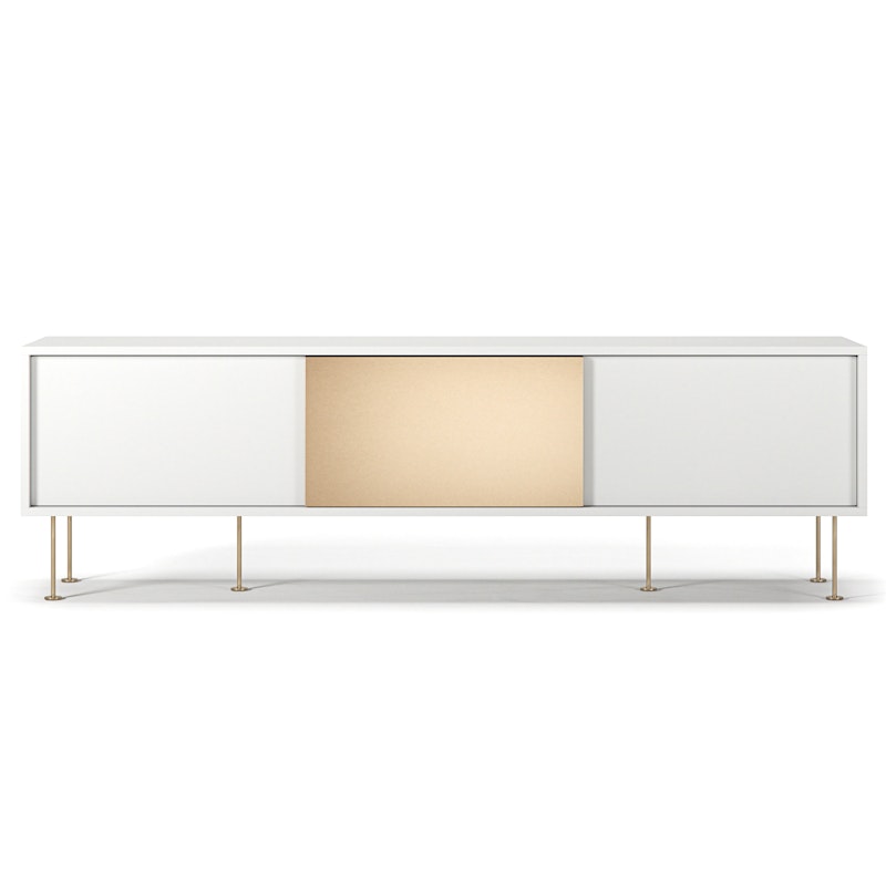 Vogue Mediebænk 180L, Hvid/2W1B/Messing