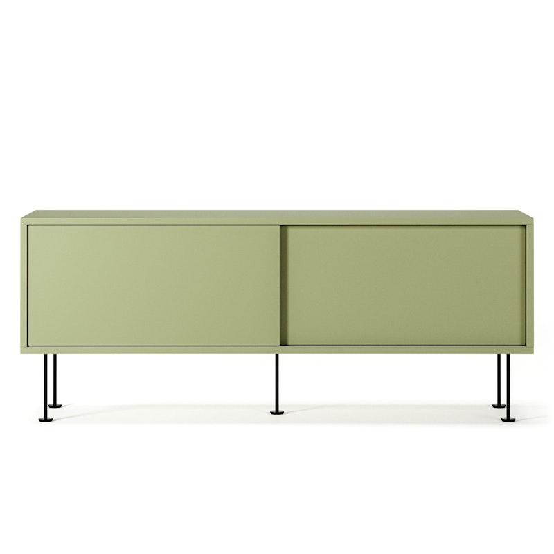 Vogue Mediebænk Med Ben 136 cm, Lint / Sort