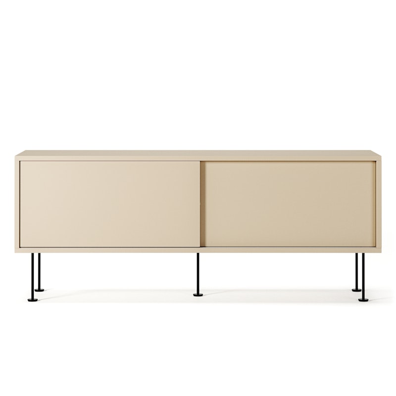 Vogue Mediebænk Med Ben 136 cm, Sand / Sort