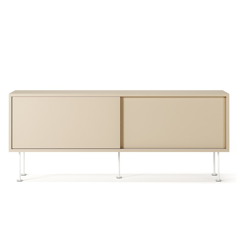 Vogue Mediebænk Med Ben 136 cm, Sand / Hvid