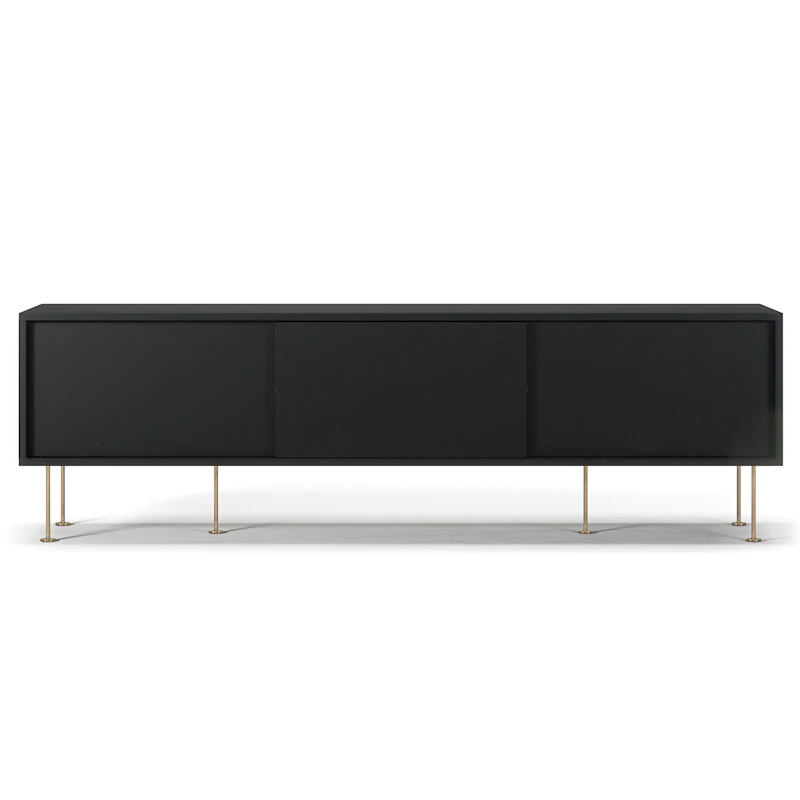 Vogue Mediebænk med Ben 180 cm, Antracitgrå / Messing