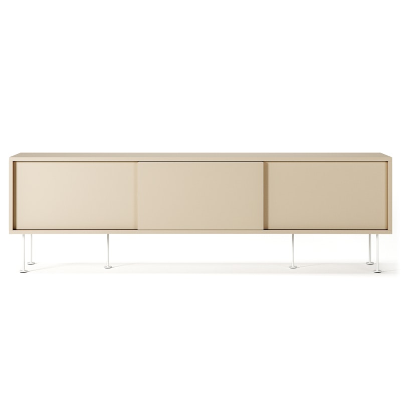 Vogue Mediebænk Med Ben 180 cm, Sand / Hvid