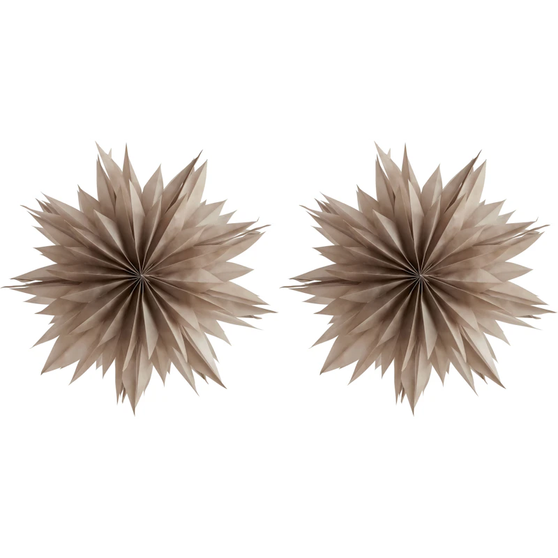 Nova Papirstjerne 50 cm 2-pak, Varm Grå