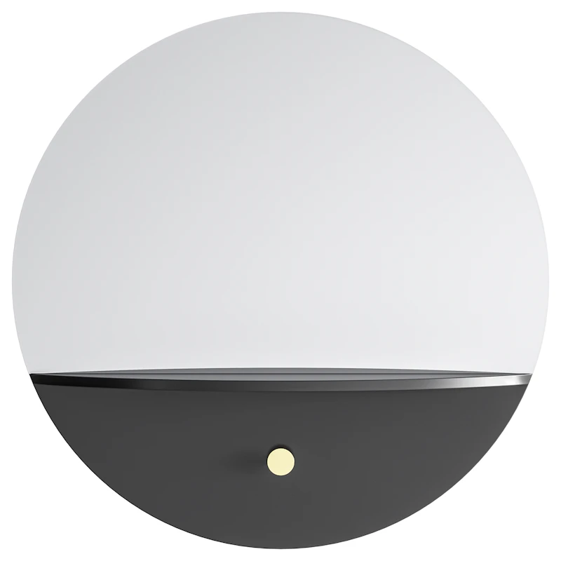 Pie B Vægspejl, Sort , 60cm