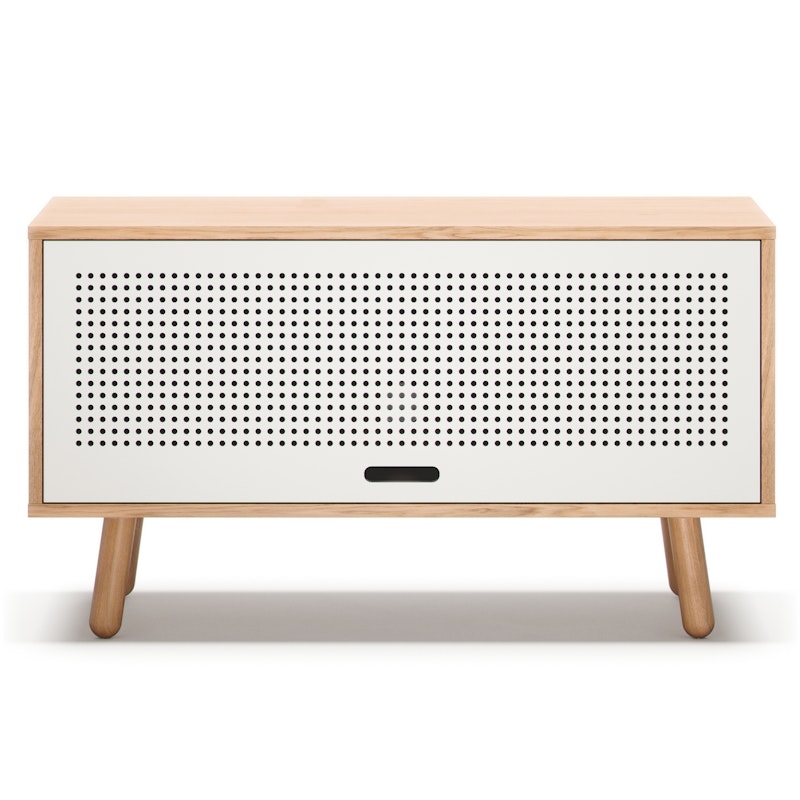 Ray Mediebænk 100 cm, Eg / Hvid