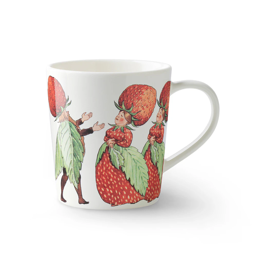 Design House Stockholm Elsa Beskow Krus Med H&aring;ndtag 40 Cl Strawberry Family - Kaffekopper Benporcel&aelig;n Hvid - 2105-0100
