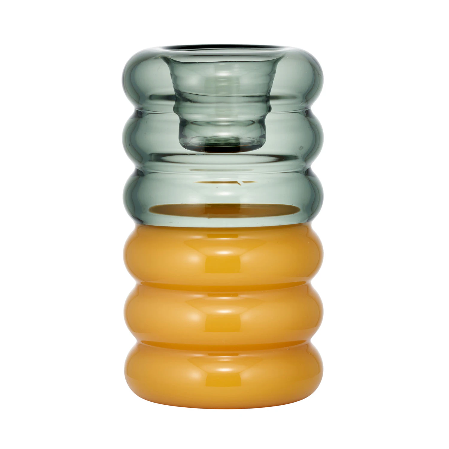 Design Letters Hoop Lysestage Smoke/milky Yellow - Lysestager Glas Multi - 10101601SMOMILKYEL