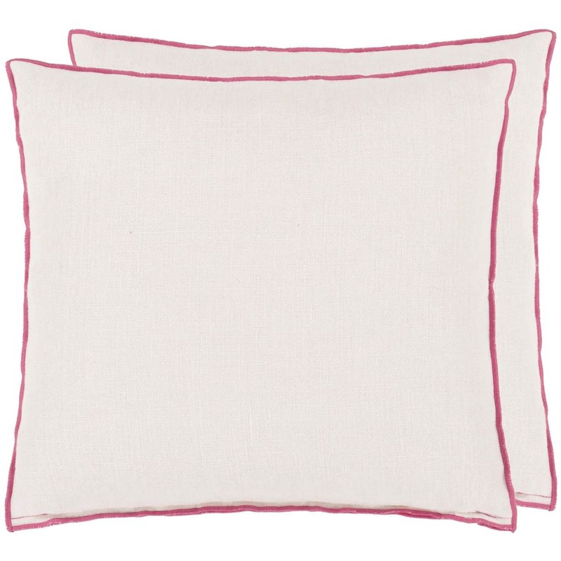 Brera Lino Pude 43x43 cm, Alabaster / Fuchsia