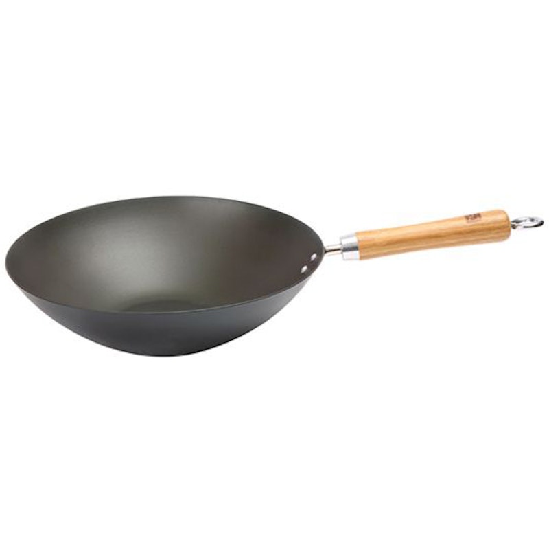 School of Wok Wokpande Kulstofstål Sort, 27 cm