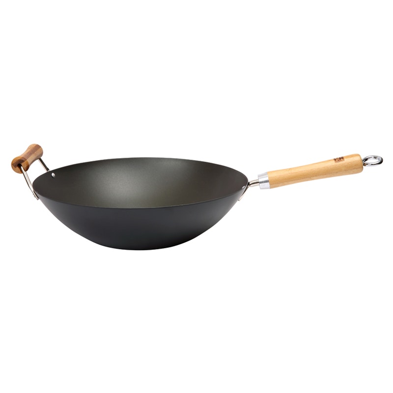 School of Wok Wokpande Kulstofstål Sort, 36 cm