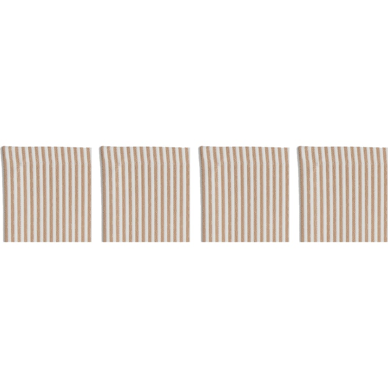 Narrow Stripe Glasbrikker 10x10 cm 4-pak, Beige