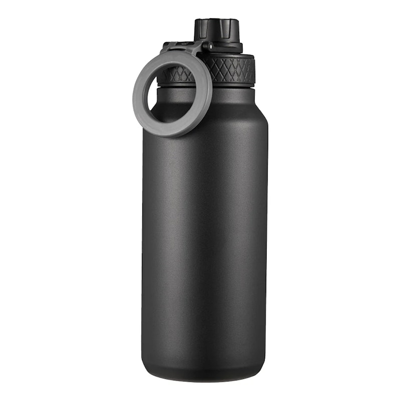 Flory Flaska dubbelvägg svart grå  900 ml mobilhållare magnet H26 cm Termoflaske, Grå