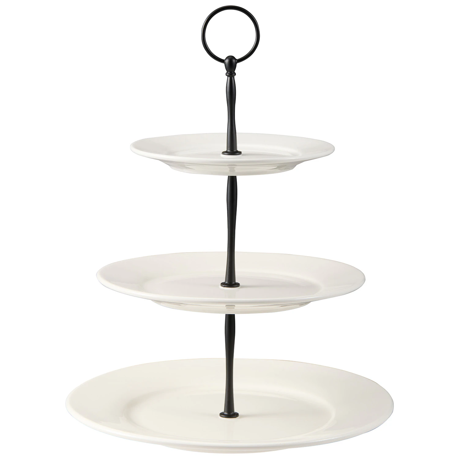 Dorre Kafi Kageopsats 3 Etager - Kagefad, T&aelig;rtefade & Sk&aring;le Porcel&aelig;n Hvid - 5-9130