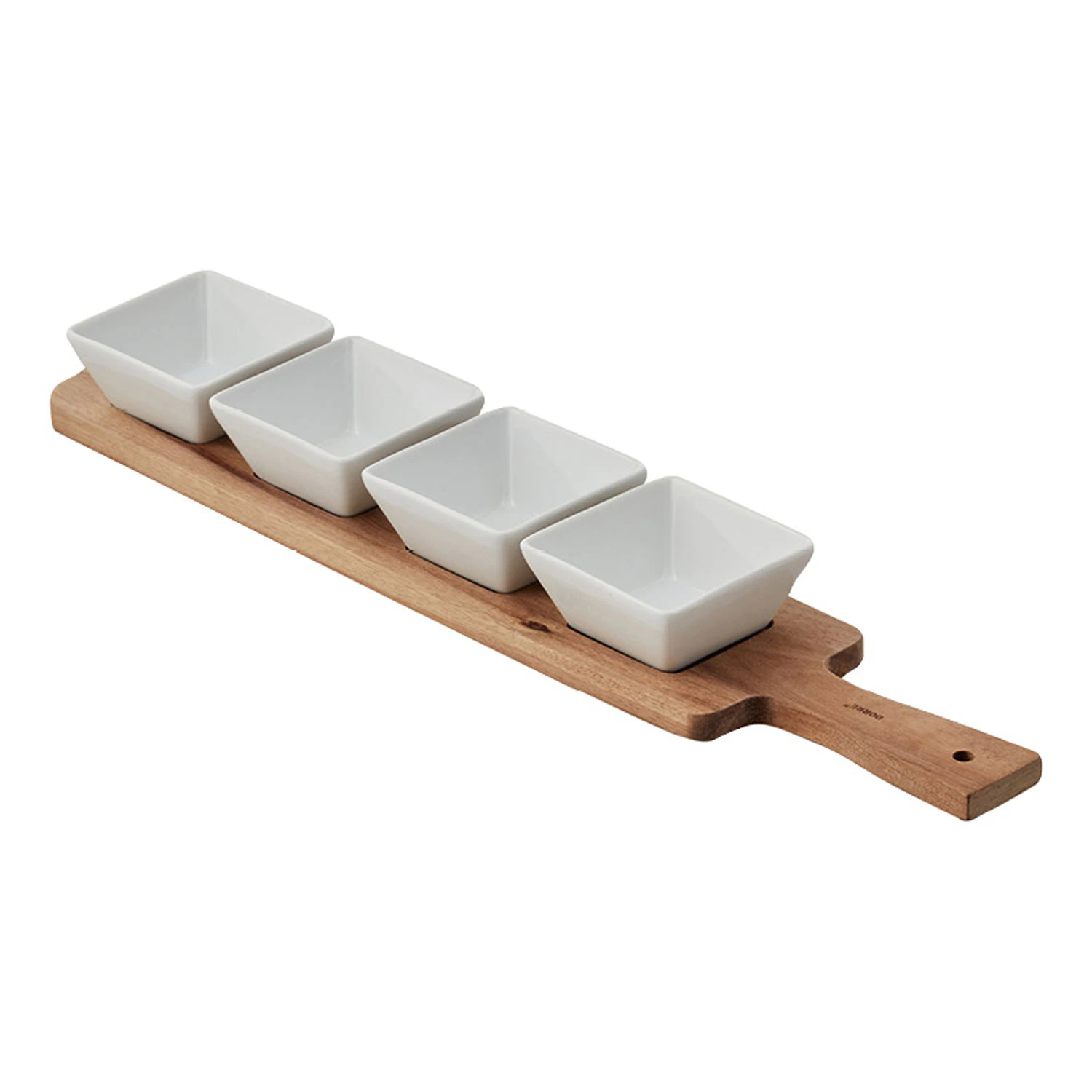 Dorre Serena Serveringsbakke Med Sk&aring;l - Serveringsfad Keramik Hvid - 5-8841