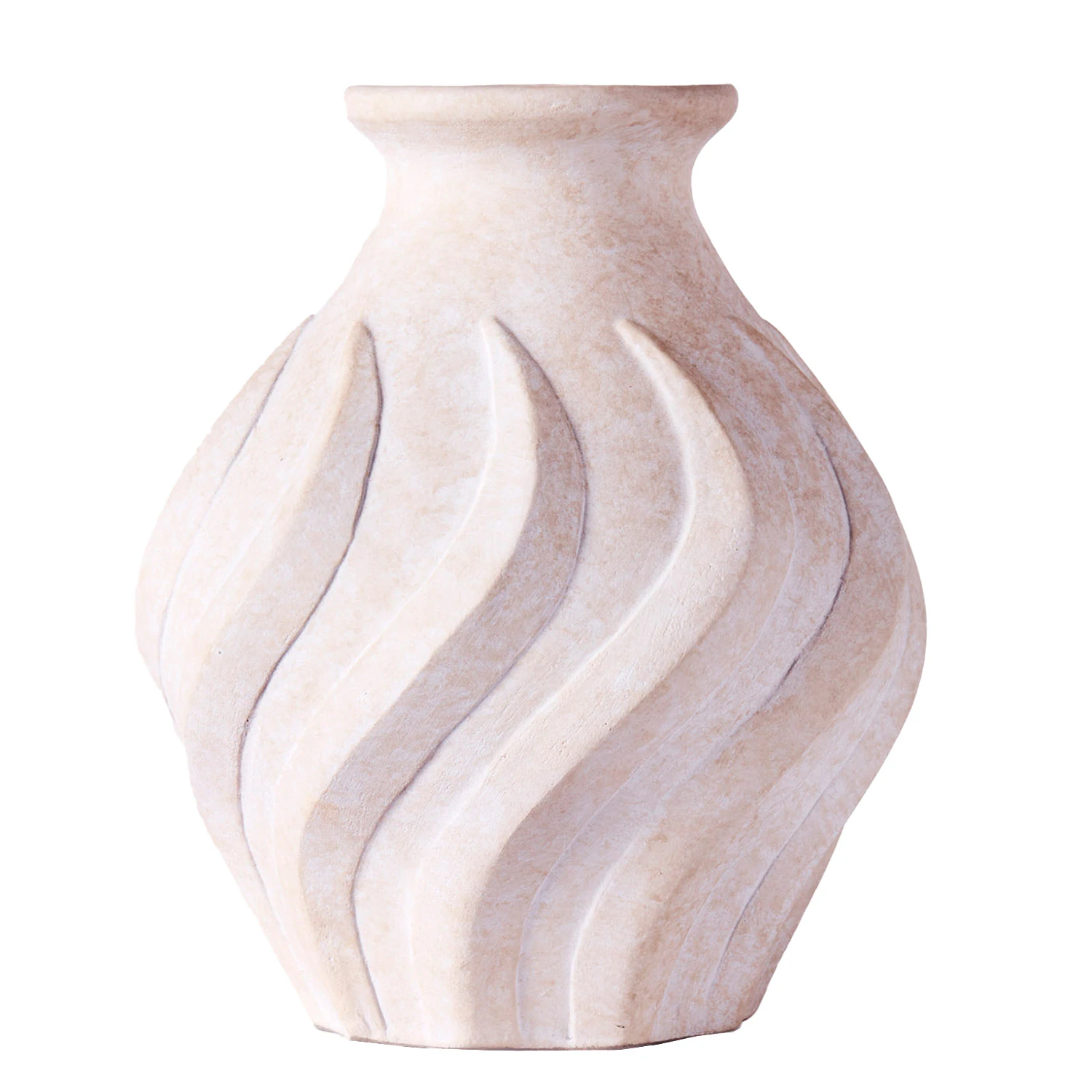 Dusty Deco Swirl Vase Lille - Vaser Keramik Hvid - DD40000061